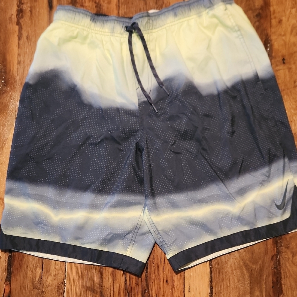 Nike Gradient Blue and Yellow Swim Trunks